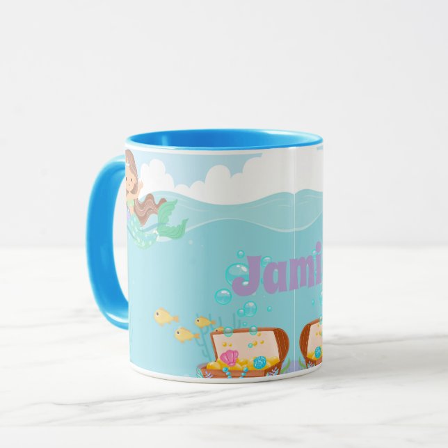 Personalisiert Mermaid Tasse (Vorderseite Links)
