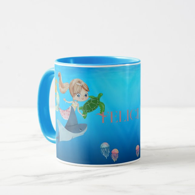 Personalisiert Mermaid Tasse (Vorderseite Links)