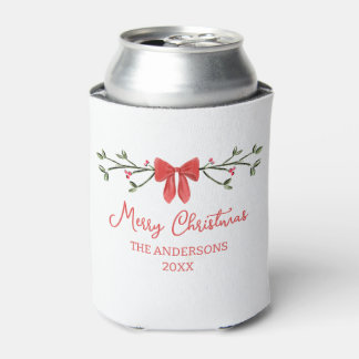 Personalisiert Merry Christmas Coquette Bow Trendy Dosenkühler