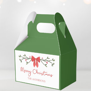 Personalisiert Merry Christmas Coquette Bow Trendy Geschenkschachtel