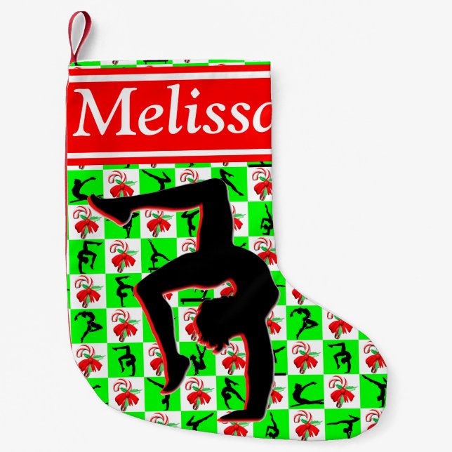 PERSONALISIERT MERRY CHRISTMAS GYMNASTIC STRUMPF KLEINER WEIHNACHTSSTRUMPF (Vorderseite)