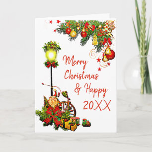 Personalisiert Merry Christmas Street Light Karte