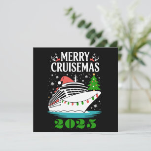 Personalisiert Merry Cruisemas Kreuzfahrtschiff-Fa Feiertagskarte