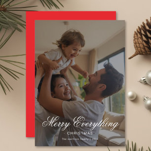Personalisiert Merry Everything Family Weihnachtsw Feiertagskarte
