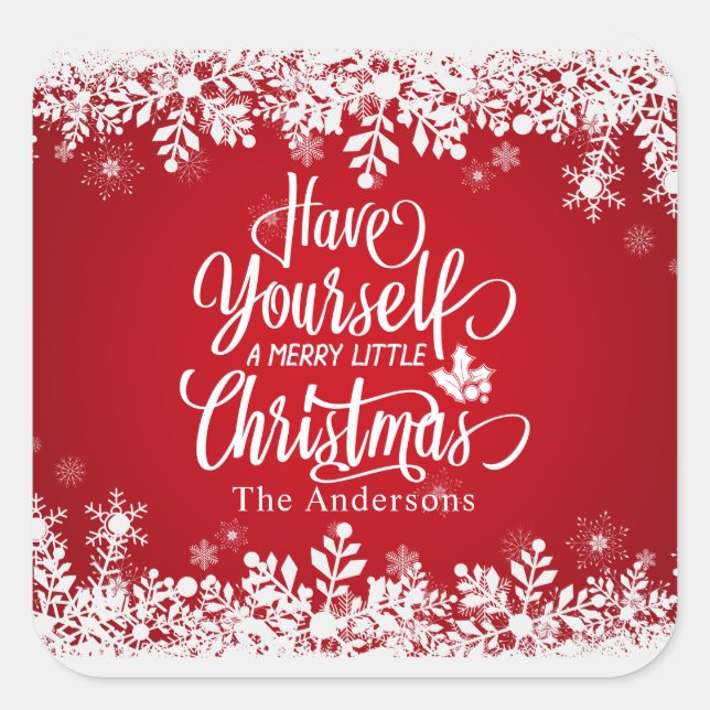 Personalisiert Merry Little Christmas Sticker Sieg (Vorderseite)