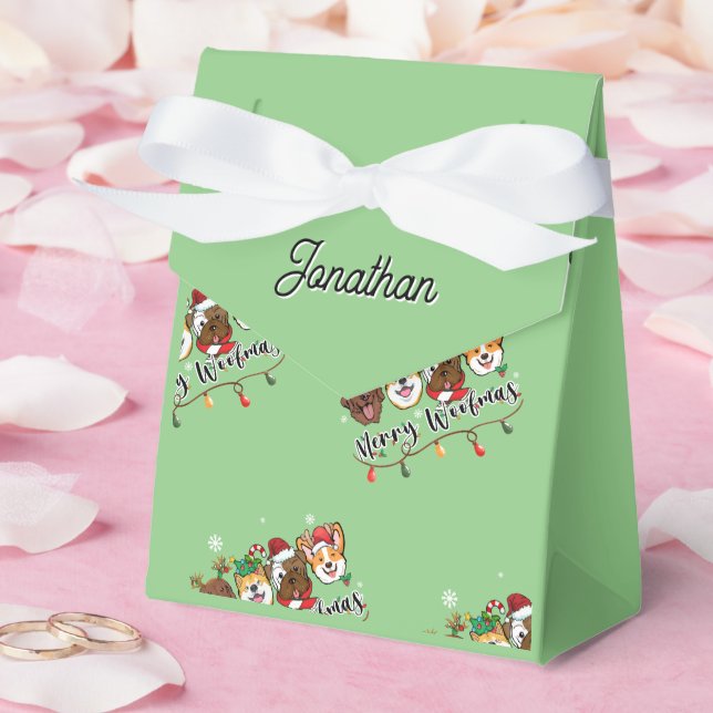 Personalisiert Merry Woofmas Gefallen Box Geschenkschachtel (Hochzeit)