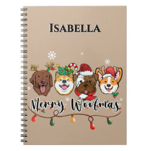 Personalisiert Merry-Woofmas-Notebook Notizblock