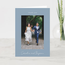 Personalisiert Message Foto Wedding Dusty Blue Dankeskarte