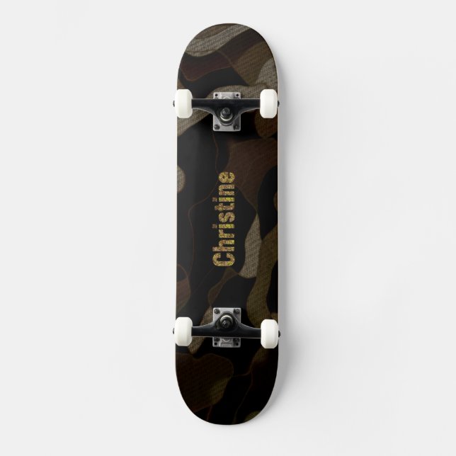 Personalisiert Military Camouflage Schriftart Chri Skateboard (Vorderseite)