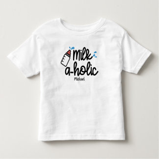 Personalisiert Milk aholic Funny Kleinkind T-shirt