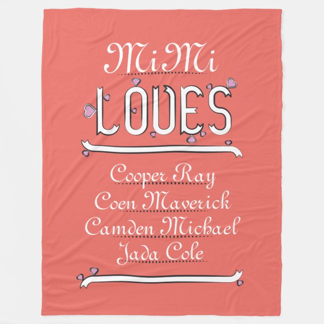 Personalisiert Mimi Lieben Ihre 4 Gras Fleecedecke (Vorderseite)