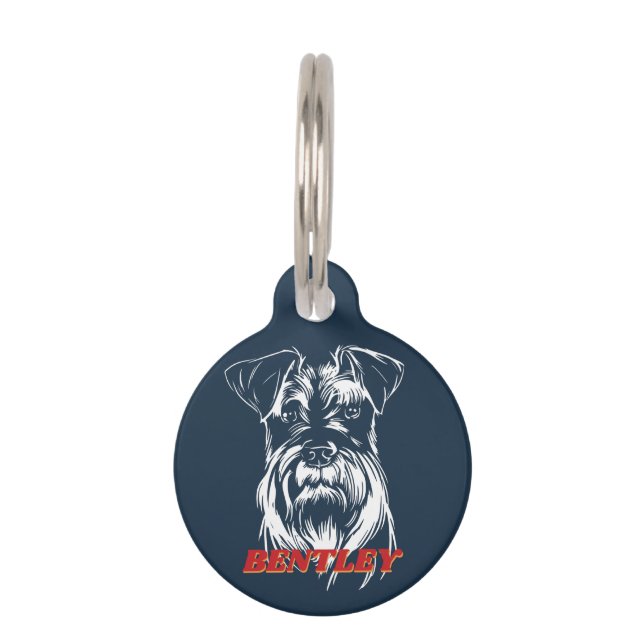 Personalisiert Mini Schnauzer Dog Lover Individuel Haustiermarke (Vorderseite)