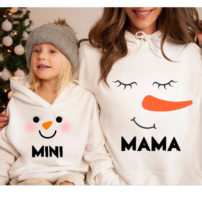 Personalisiert MINI Snowman Matching Family Hoodie (Von Creator hochgeladen)