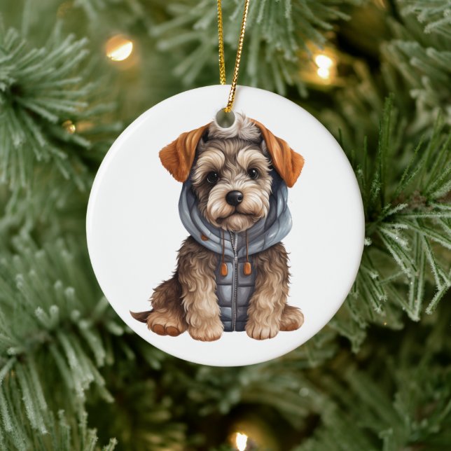 Personalisiert Miniatur Schnauzer Dog Kunst Keramik Ornament (Baum)