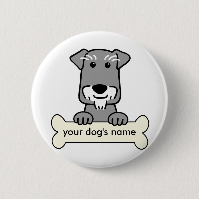 Personalisiert Miniature Schnauzer Button (Vorderseite)