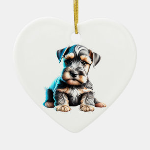 Personalisiert Miniature Schnauzer Welpe Keramik Ornament