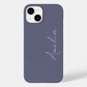 Personalisiert Minimal Modernes Lila Case-Mate iPhone 14 Hülle