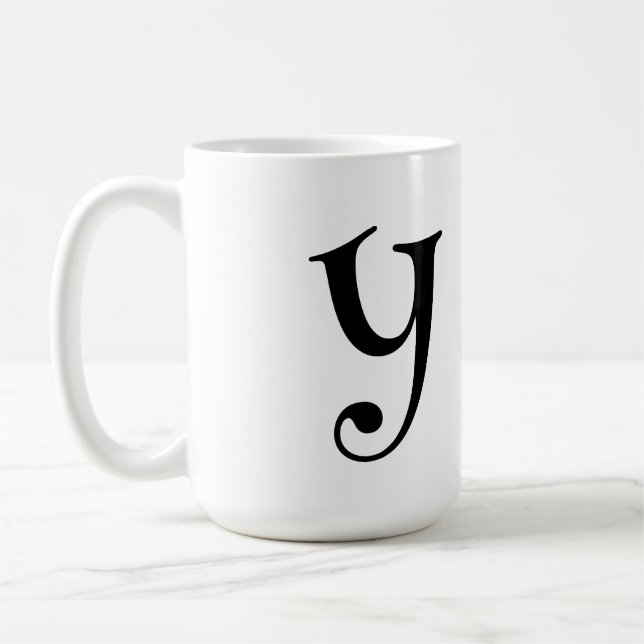 Personalisiert Minimalistisch Schwarz/Weiß Kaffeetasse (Links)