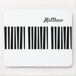Personalisiert Minimalistisch Schwarz/Weiß Mousepad