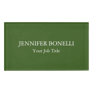 Personalisiert minimalistisches Waldgrün nach Maß Namenschild