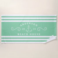 Personalisiert Minze Green Nautical Beach House