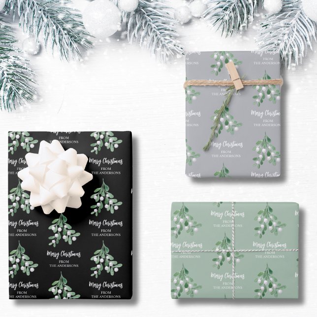 Personalisiert Mistletoe Christmas Geschenkpapier Set (Von Creator hochgeladen)