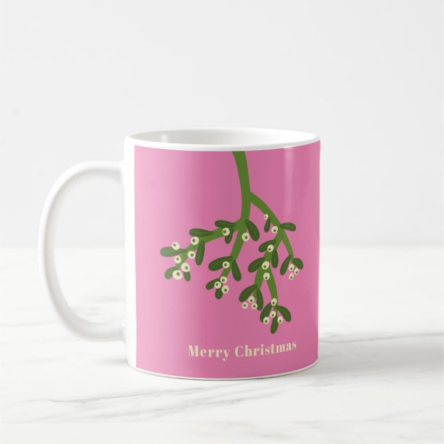 Personalisiert Mistletoe Weihnachtskaffee Tasse (Links)