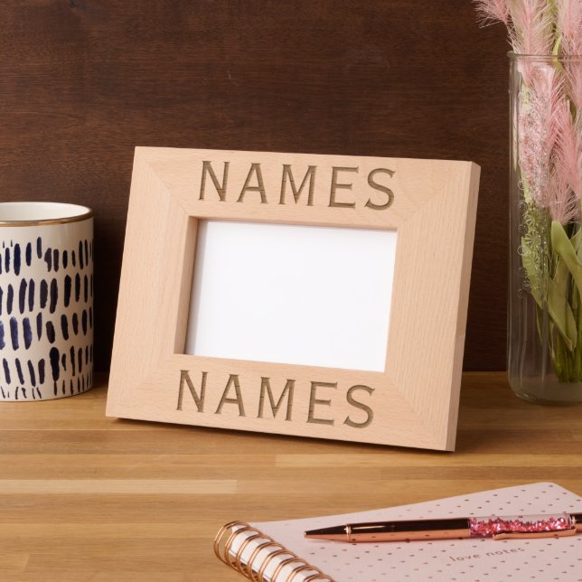 Personalisiert mit 2 Nachnamen oder Spitznamen dar Geätzte Rahmen (Links)