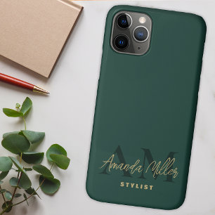 Personalisiert mit dem Namen Green Gold Modern Mon Case-Mate iPhone Hülle