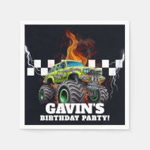 Personalisiert mit dem Namen Retro Monster Truck