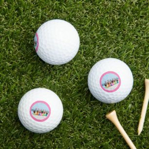 Personalisiert mit eigenem Foto mit rosa Rahmen Golfball