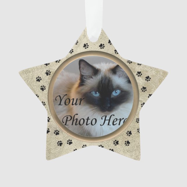 Personalisiert mit Foto und Verse Pet Memorial Ornament (Vorderseite)