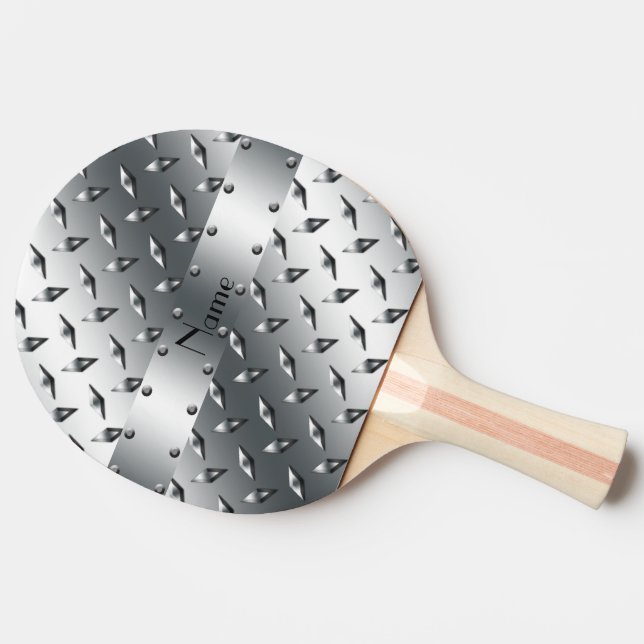 Personalisiert mit Ihrem Namensdiamantplattenstahl Tischtennis Schläger (Seitenansicht)