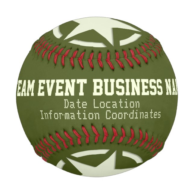 Personalisiert mit Ihrem Text-Star-Event-Ball Baseball (Vorderseite)