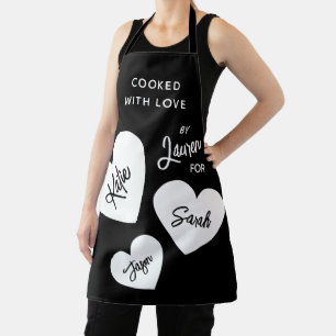 Personalisiert mit Liebe in Schwarz und Weiß gekoc Schürze