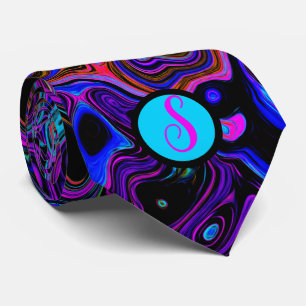 Personalisiert Mit Monogramm Lila und schwarz Krawatte