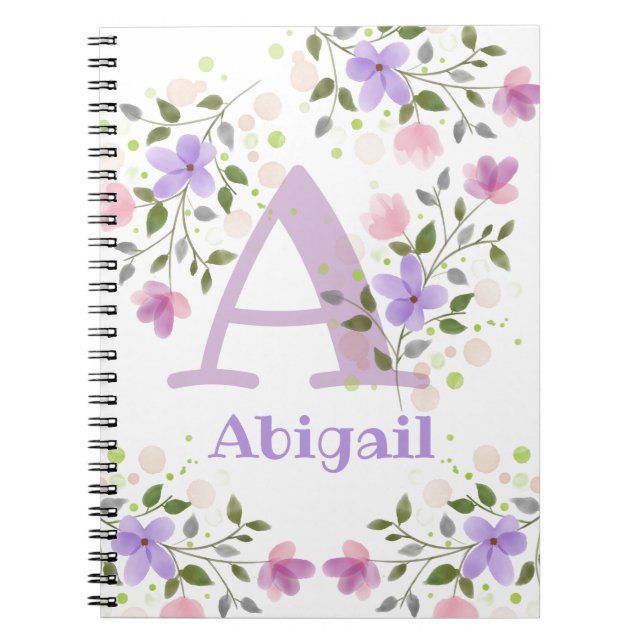 Personalisiert mit Monogramm und Name Abigail Notizblock (Vorderseite)