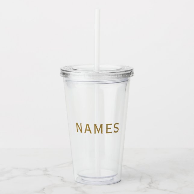 Personalisiert mit Nachnamen oder Spitznamen darau Acryltrinkbecher (Vorderseite)