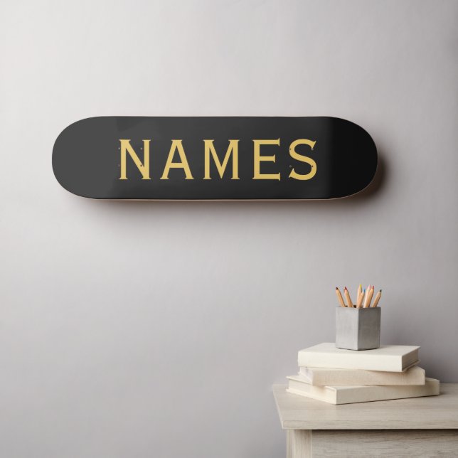 Personalisiert mit Nachnamen oder Spitznamen darau Skateboard (Wandkunst (Horz))