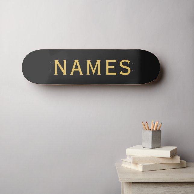 Personalisiert mit Nachnamen oder Spitznamen darau Skateboard (Wandkunst (Horz))