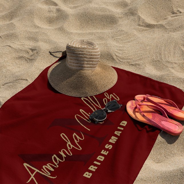 Personalisiert mit Name Black Gold Modern Monogram Strandtuch (Von Creator hochgeladen)