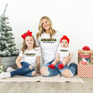 Personalisiert mit Name Family Christmas Matching T-Shirt