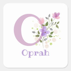 Personalisiert mit Name Oprah und Erste Initiale. Quadratischer Aufkleber