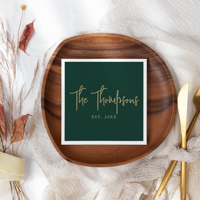 Personalisiert mit Namen Elegantes Kalligraphieskr Serviette (Von Creator hochgeladen)