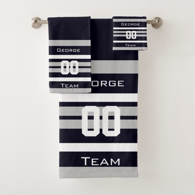 Personalisiert mit Namen,#, Team, Sportfan-Team Badhandtuch Set (Insitu)