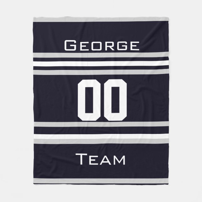 Personalisiert mit Namen,#, Team, Sportfan-Team Fleecedecke (Vorderseite)