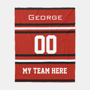 Personalisiert mit Namen,#, Team, Sportfan-Team Fleecedecke