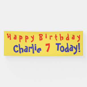 Personalisiert mit Namen und Alter. Kinderparty Banner