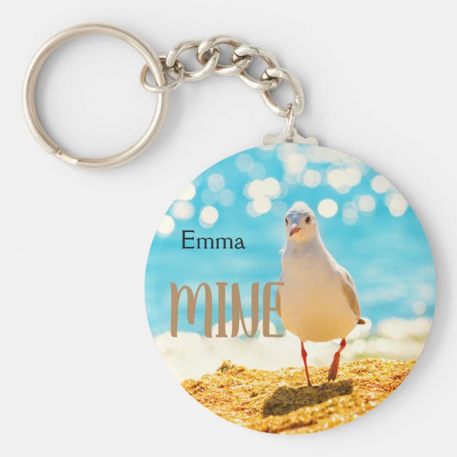 Personalisiert mit Seemöwe Schlüsselanhänger (Vorne)