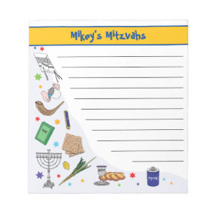 Personalisiert Mitzvah Notepad - Stil 1 Notizblock